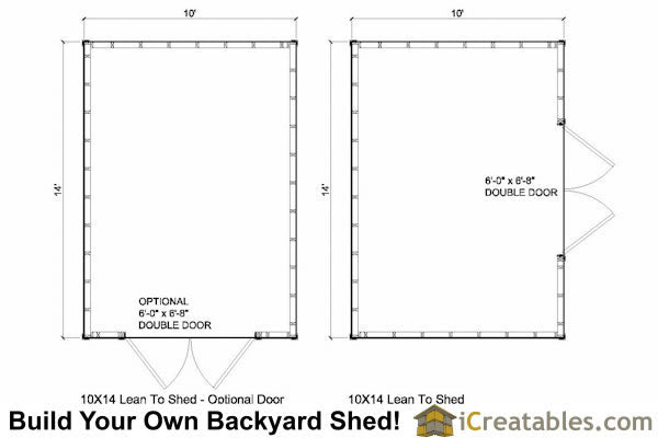 10x14-LT Lean To Shed Plans Emailed