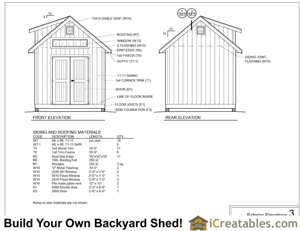 10x14-D Dormer Shed Plans Emailed