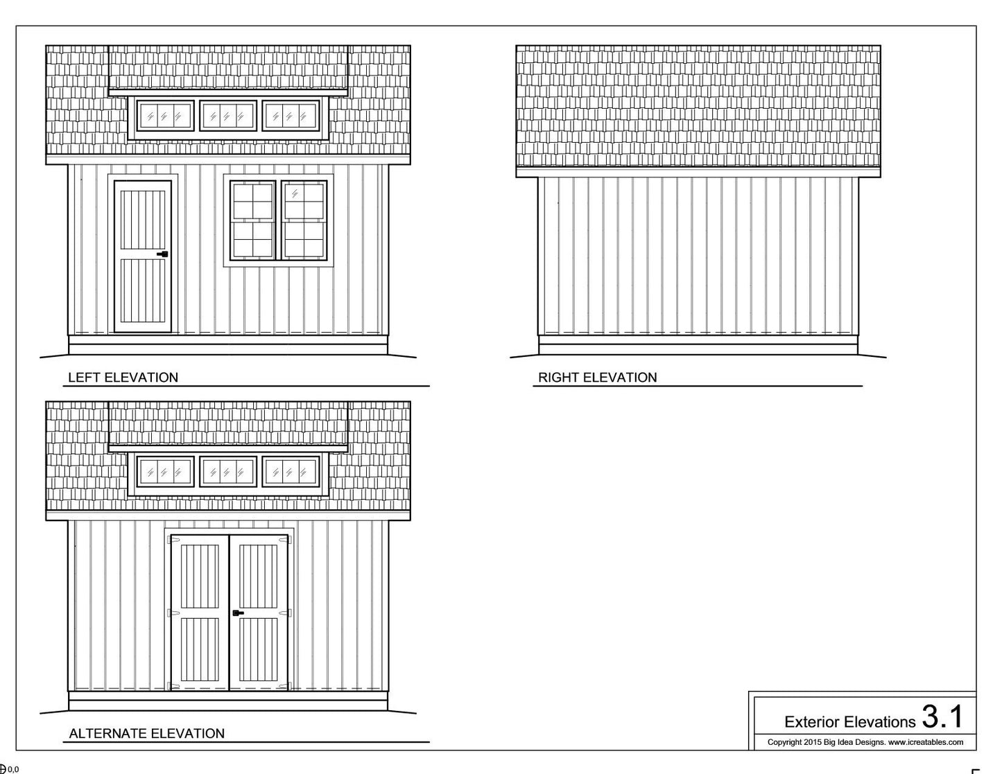 10x14-D Dormer Shed Plans Emailed