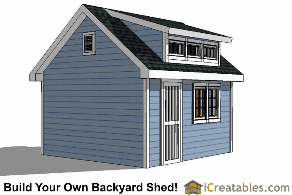 10x14-D Dormer Shed Plans Emailed