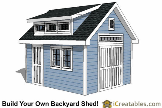 10x14-D Dormer Shed Plans Emailed