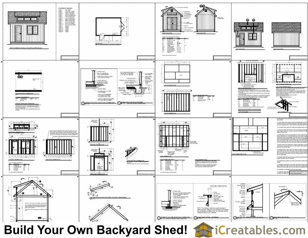 10x14-D Dormer Shed Plans Emailed