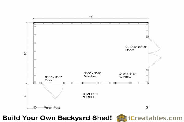 10x16-CCP Cape Cod Porch Shed Plans Emailed