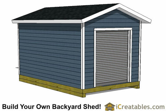 10x16-GD Garage Door Shed Plans Emailed
