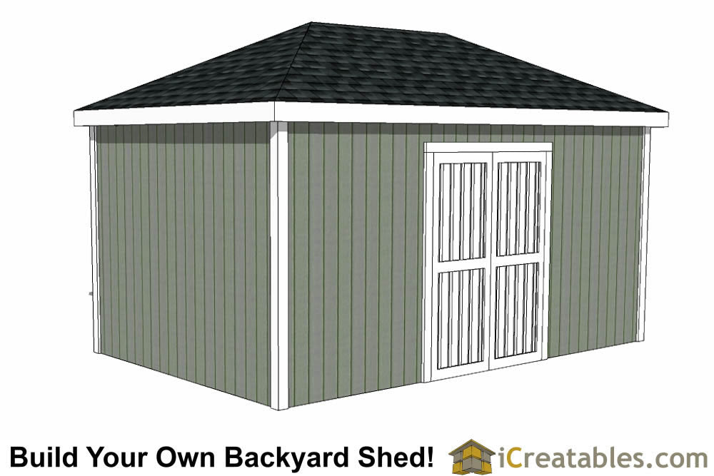 10x16-H Hip Roof Shed Plans Emailed