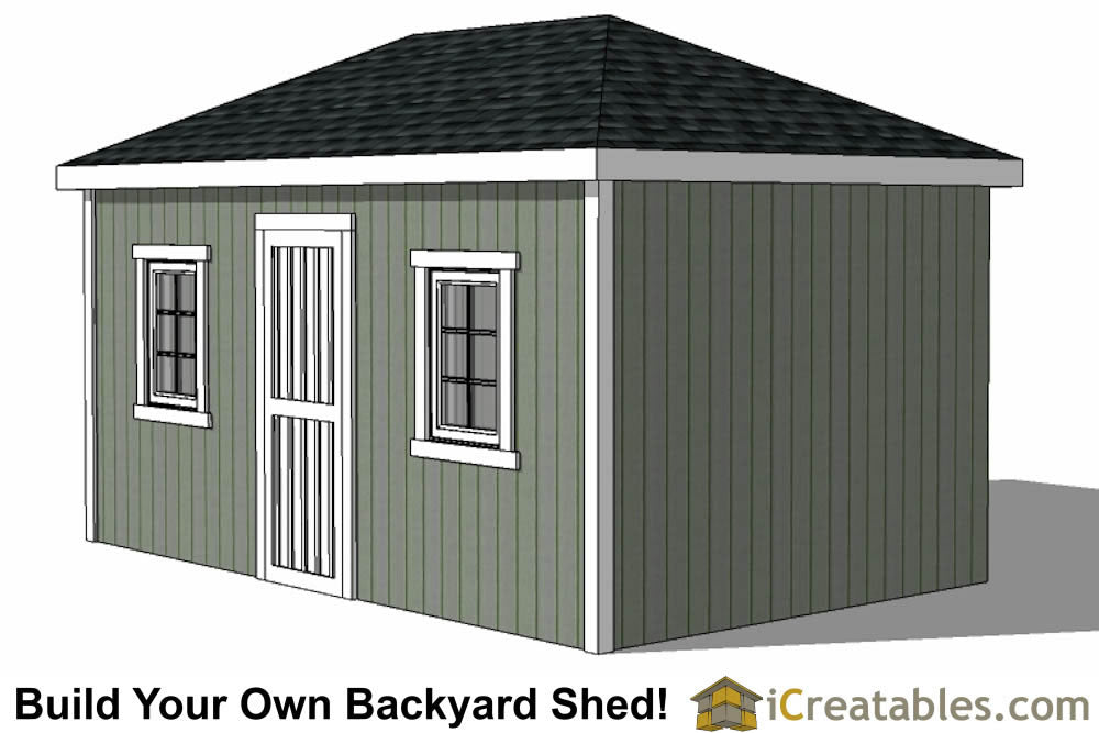 10x16-H Hip Roof Shed Plans Emailed