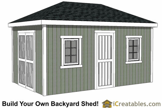 10x16-H Hip Roof Shed Plans Emailed