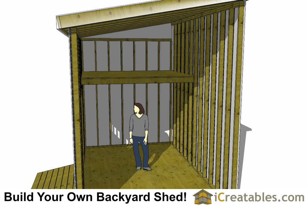 10x16-LTL Lean To Loft Shed Plans Emailed