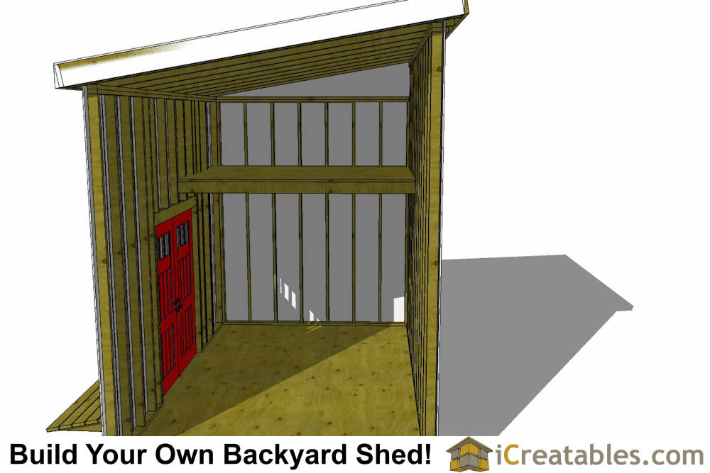 10x16-LTL Lean To Loft Shed Plans Emailed