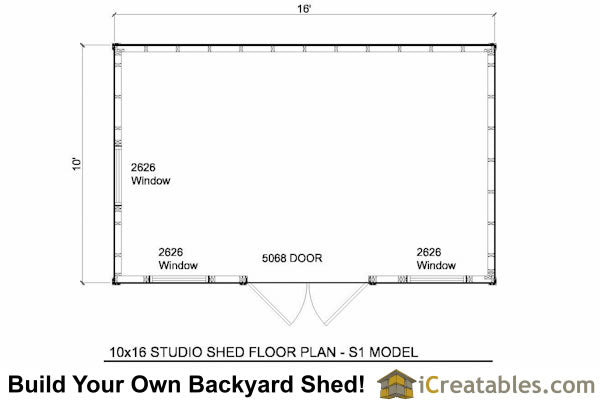 10x16-S1 Modern Shed Plans Emailed