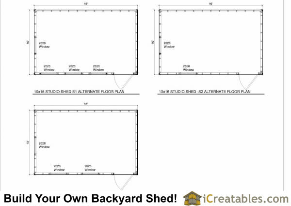 10x16-S2 Modern Shed Plans Emailed