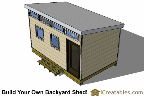 10x16-S2 Modern Shed Plans Emailed