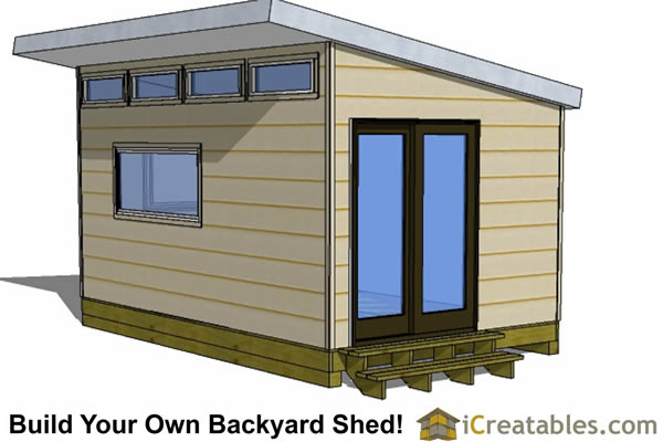 10x16-S3 Modern Shed Plans Emailed