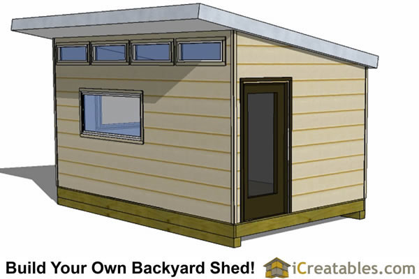 10x16-S3 Modern Shed Plans Emailed