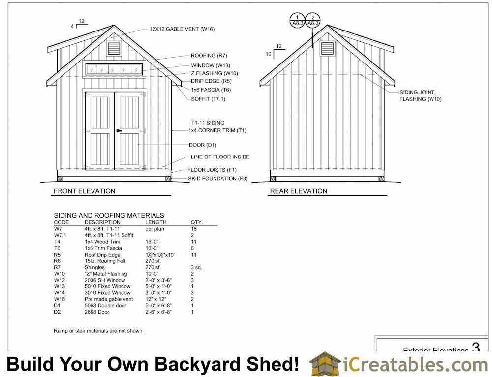 10x16-D Dormer Shed Plans Emailed