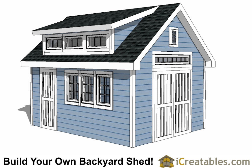 10x16-D Dormer Shed Plans Emailed