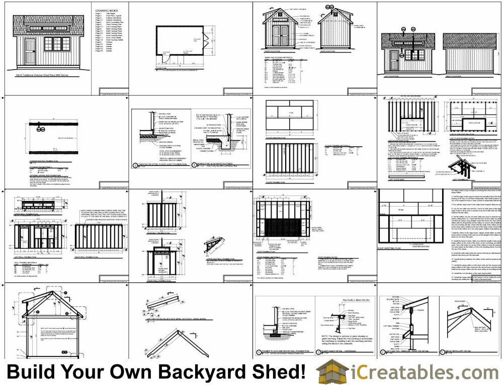 10x16-D Dormer Shed Plans Emailed