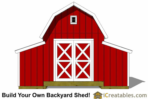 10x18-GBLT Gambrel Lean To Shed Plans Emailed