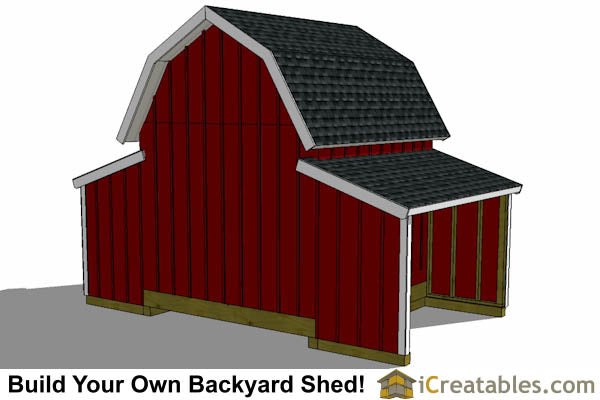 10x18-GBLT Gambrel Lean To Shed Plans Emailed