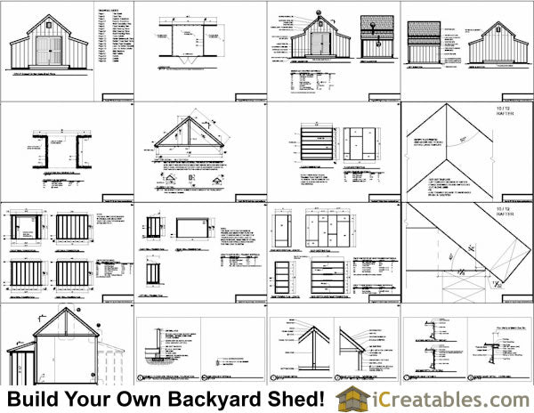 10x18-RCA Raised Center Shed Plans Emailed