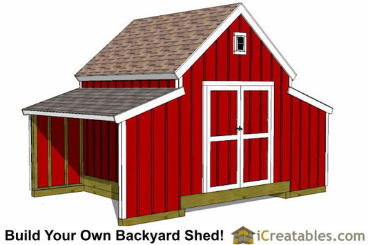 10x18-RCA Raised Center Shed Plans Emailed