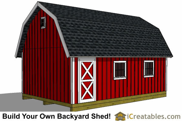 10x20-GB Gambrel Shed Plans Emailed