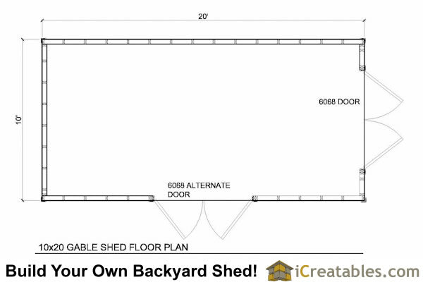 10x20-BT Backyard Tall Shed Plans Emailed