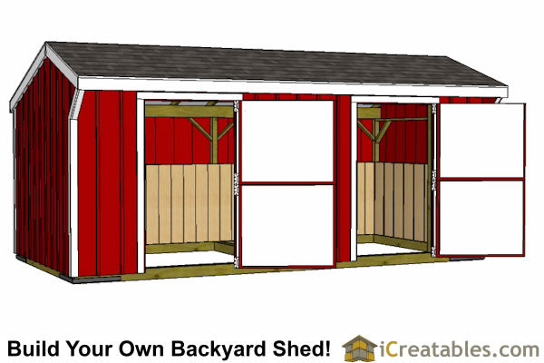 10x20-HB Horse Barn Plans Emailed