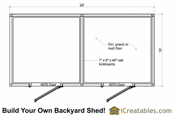 10x20-HB Horse Barn Plans Emailed