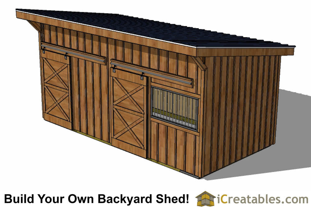 10x20-HBLT-WF Horse Barn Lean To Plans Emailed