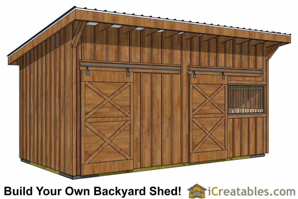 10x20-HBLT-WF Horse Barn Lean To Plans Emailed