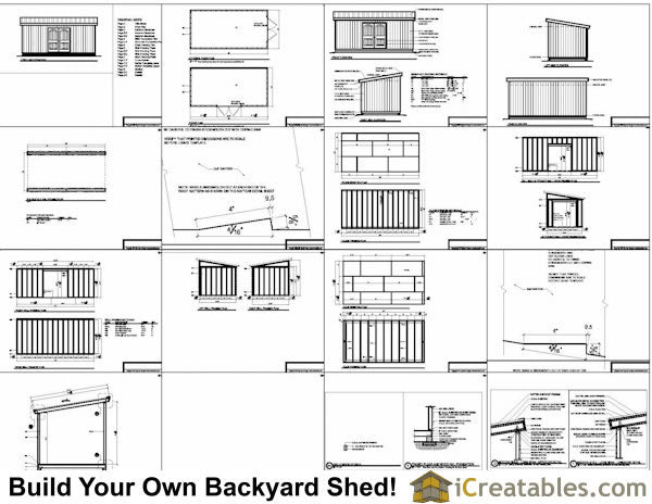 10x20-LT Lean To Shed Plans Emailed