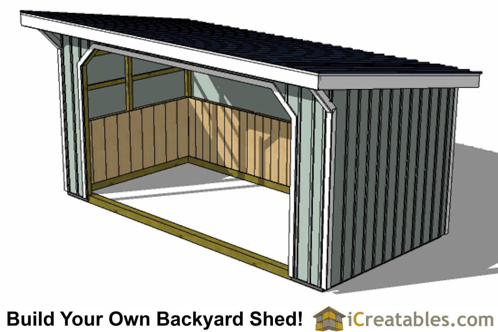 10x20-RILT-WF Run In Shed Lean To Plans Emailed