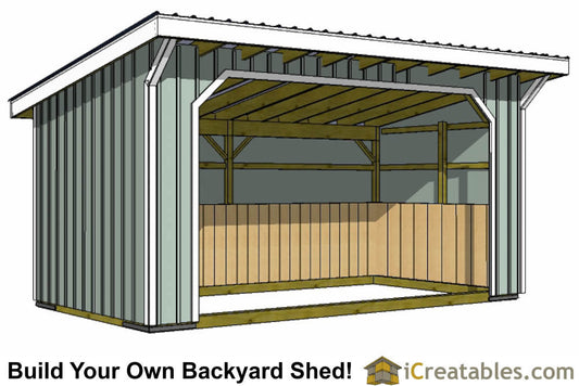 10x20-RILT-WF Run In Shed Lean To Plans Emailed