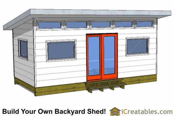 10x20-S1 Modern Shed Plans Emailed