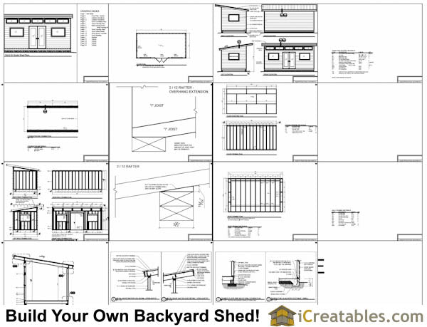 10x20-S1 Modern Shed Plans Emailed