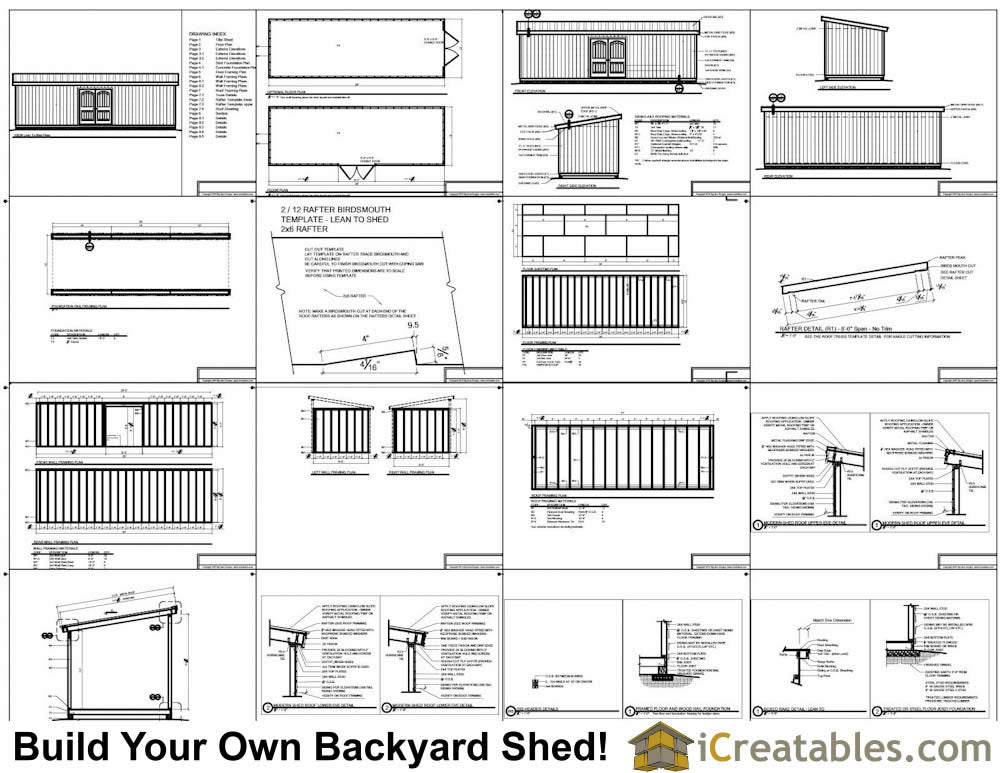 10x30-LT Lean To Shed Plans Emailed