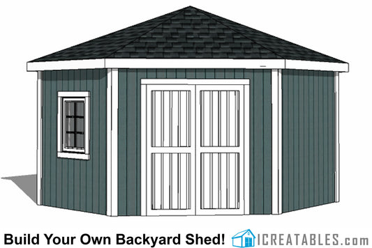 120-SF-C5 Sided Shed Plans Emailed