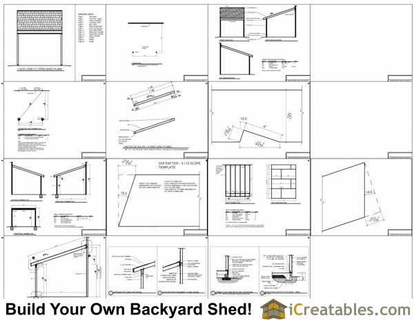 12x10-LTO Lean To Open Shed Plans Emailed