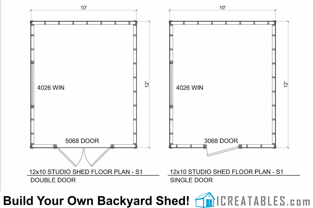 12x10-S1 Modern Shed Plans Emailed