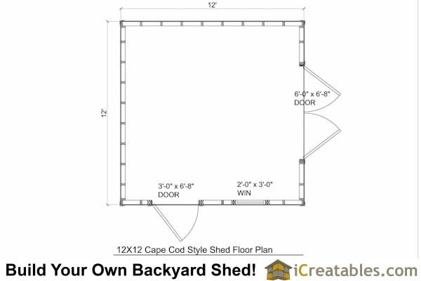 12x12-CC Cape Cod Shed Plans Emailed