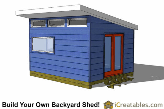 12x14-S3 Modern Shed Plans Emailed