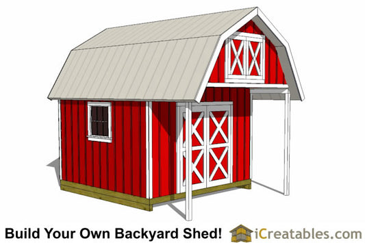 12x16-GBP Gambrel Porch Shed Plans Emailed