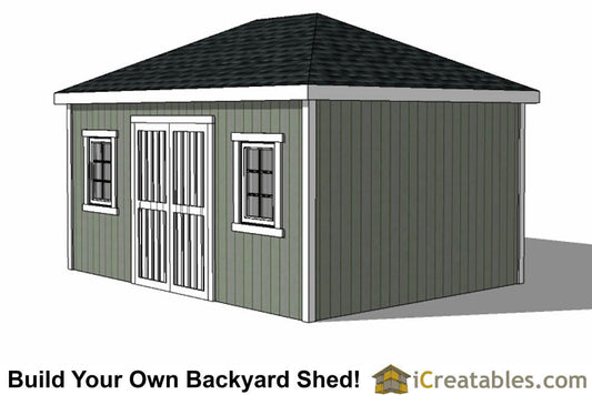 12x16-H Hip Roof Shed Plans Emailed