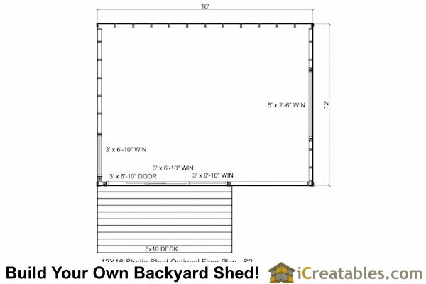 12x16-M2 Modern Shed Plans Emailed