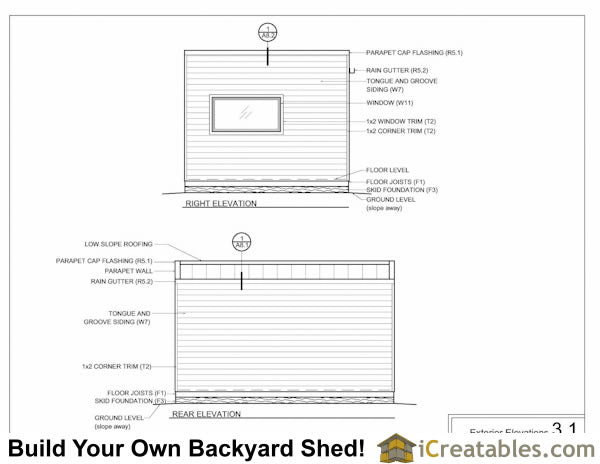 12x16-M2 Modern Shed Plans Emailed