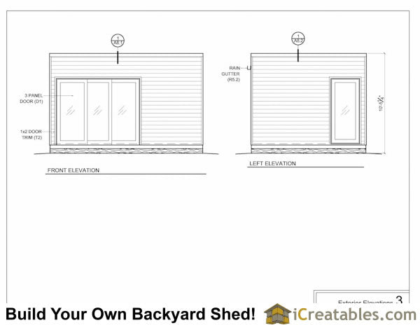 12x16-M2 Modern Shed Plans Emailed