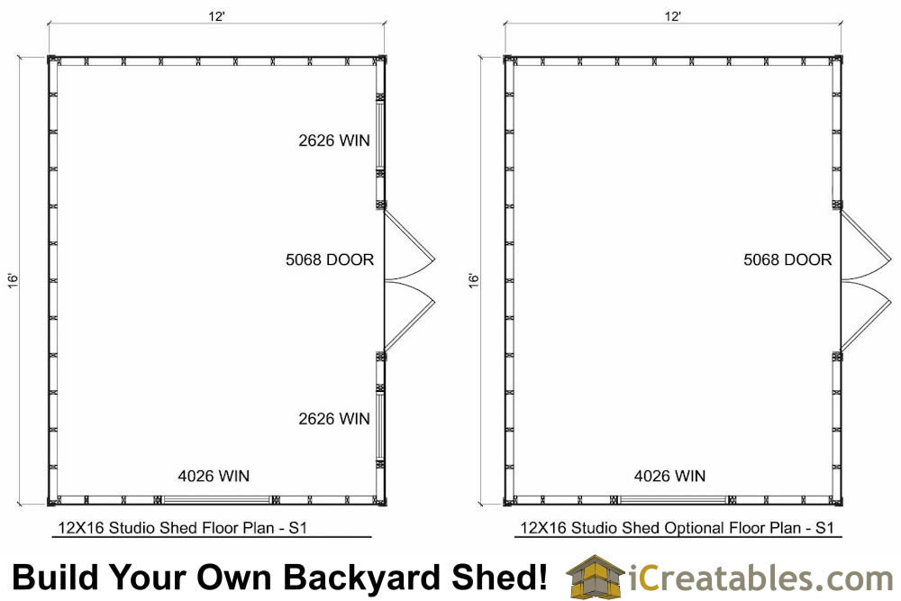 12x16-S1 Modern Shed Plans Emailed