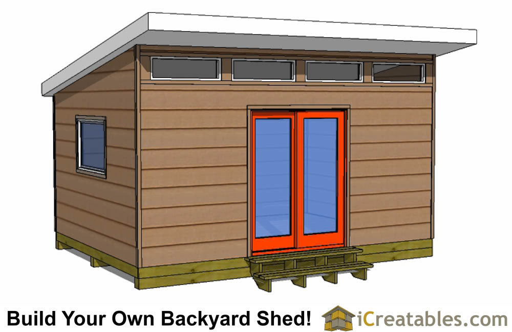 12x16-S1 Modern Shed Plans Emailed