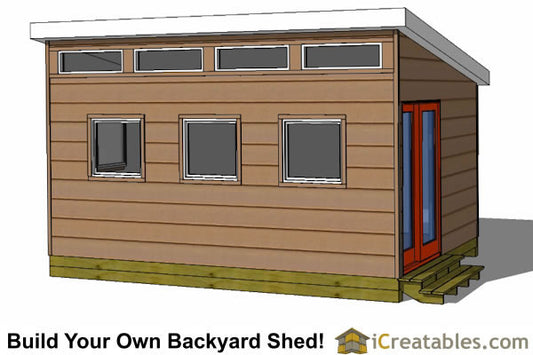 12x16-S3 Modern Shed Plans Emailed